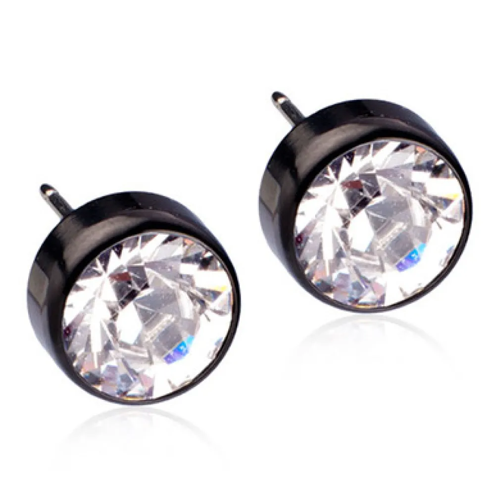 Blomdahl - Örhängen Bezel Titan Svart Klar