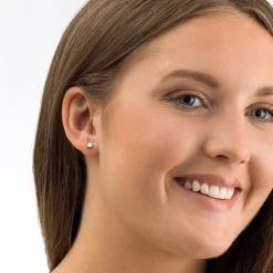 Blomdahl - Örhängen Bezel Titan Silver Rosa