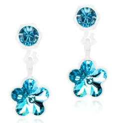 Blomdahl - Örhängen Blomma Hängande Plastic Blå