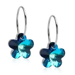 Blomdahl - Örhängen Blomma Titan Mörkblå