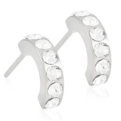 Blomdahl - Örhängen Brilliance Curved Medium Titan Klar