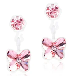 Blomdahl - Örhängen Fjäril Hängande Plastic Rosa