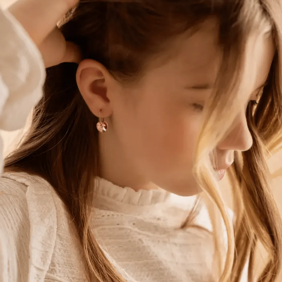 Blomdahl - Örhängen Heart Titan Golden Rose