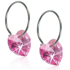 Blomdahl - Örhängen Heart Titan Rosa