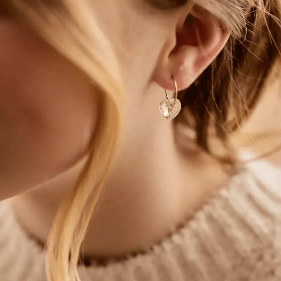 Blomdahl - Örhängen Heart Titan Golden Rainbow