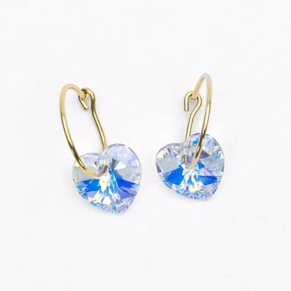 Blomdahl - Örhängen Heart Titan Golden Rainbow