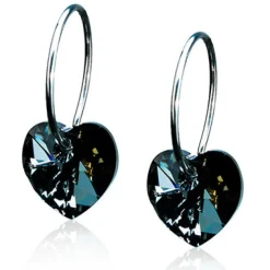 Blomdahl - Örhängen Heart Titan Svart