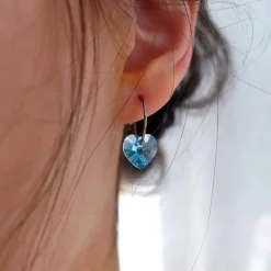 Blomdahl - Örhängen Heart Titan Blå