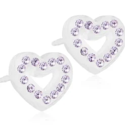 Blomdahl - Örhängen Hjärta Brilliance Plastic Violet