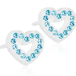 Blomdahl - Örhängen Hjärta Brilliance Plastic Blå