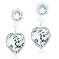Blomdahl - Örhängen Hjärta Hängande Plastic Crystal