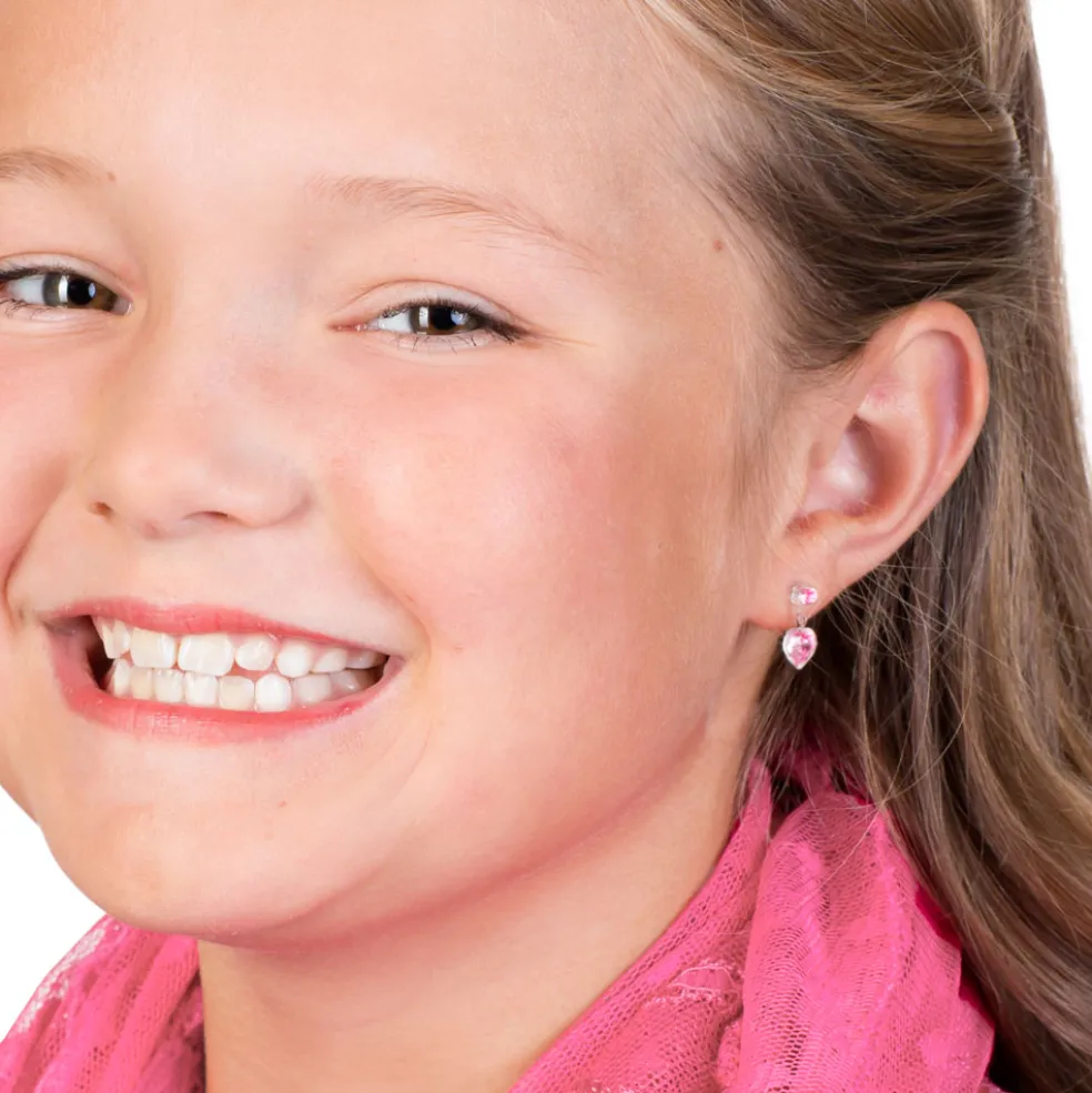 Blomdahl - Örhängen Hjärta Hängande Plastic Rosa