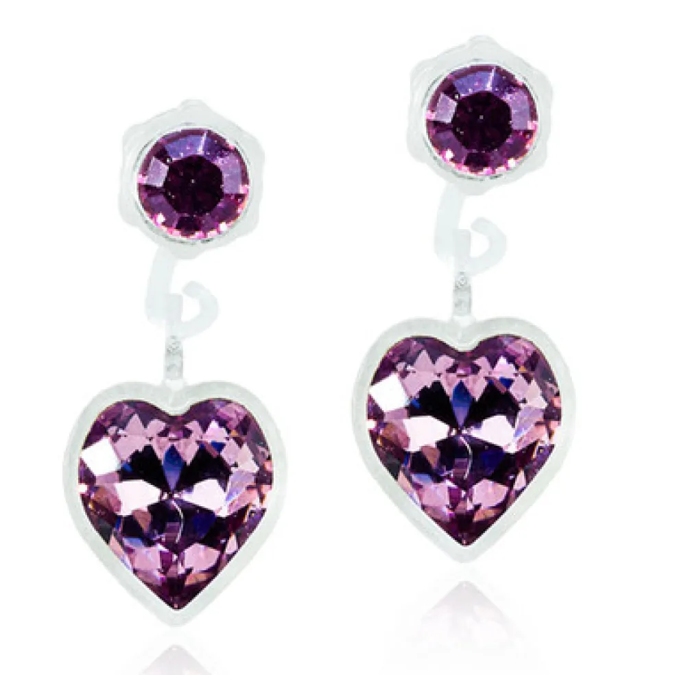 Blomdahl - Örhängen Hjärta Hängande Plastic Amethyst