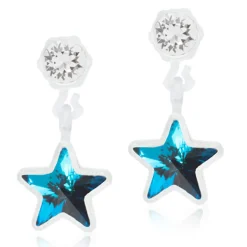 Blomdahl - Örhängen Stjärna Hängande Plastic Blå