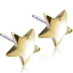 Blomdahl - Örhängen Stjärna Plain Titan Guld