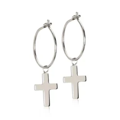 Blomdahl - Örhängen Titan Ring Plain Kors