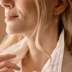 Blomdahl - Örhängen Titan Ring Plain Kors