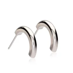 Blomdahl - Örhängen Titan Round Curved Silver