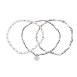 Bud To Rose - Armband Karma 3-Pack Stål Pärlor