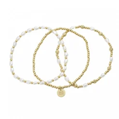 Bud To Rose - Armband Karma 3-Pack Guld Pärlor