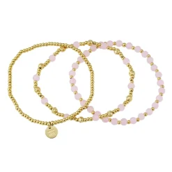 Bud To Rose - Armband Karma 3-Pack Guld Rosa