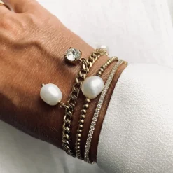 Bud To Rose - Armband Pearl Guld