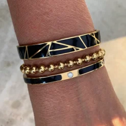 Bud To Rose - Armband Rose Enamel Svart