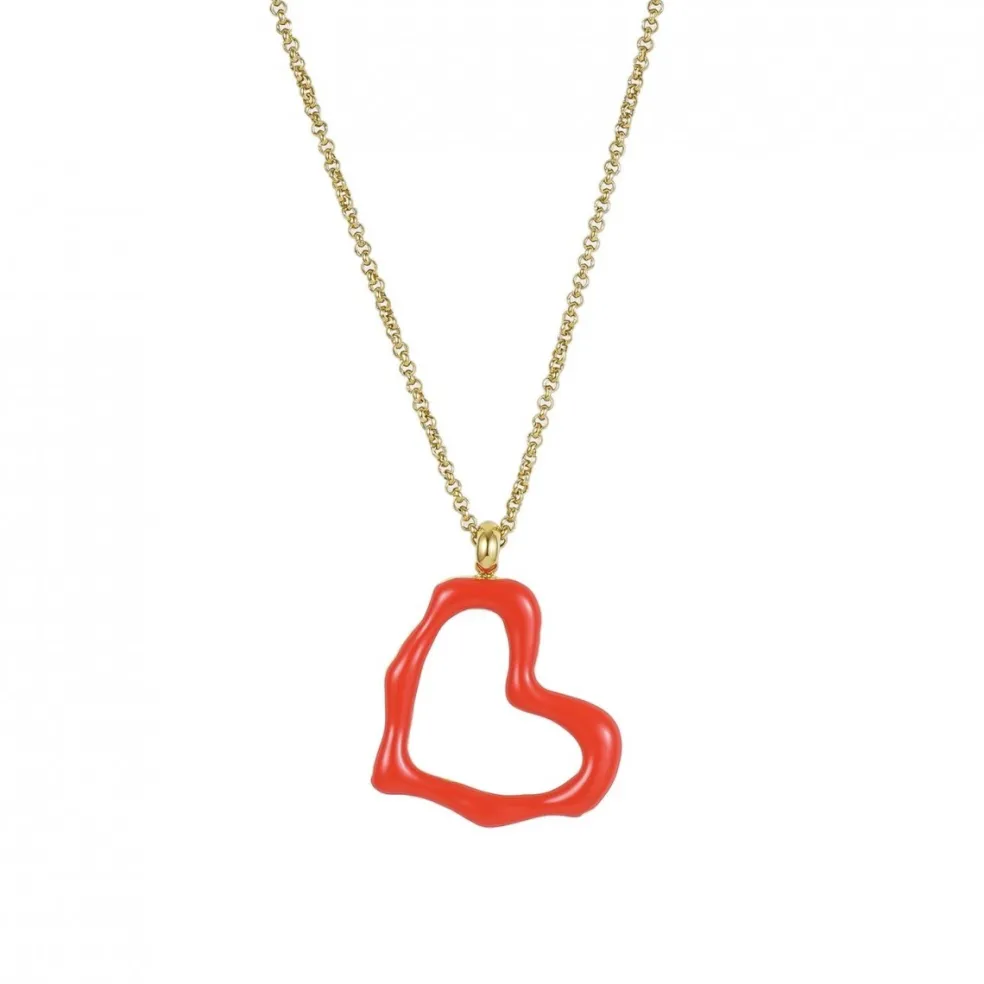 Bud To Rose - Halsband Crush Hoop Enamel Röd