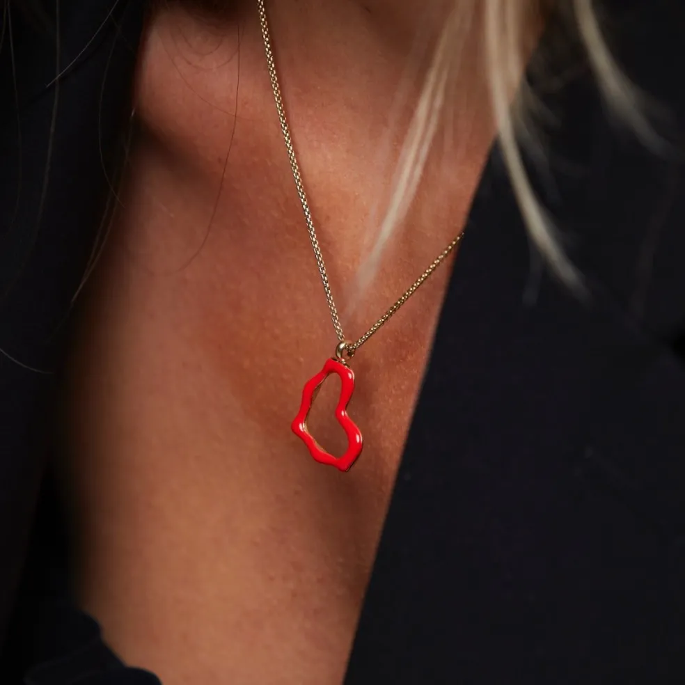 Bud To Rose - Halsband Crush Hoop Enamel Röd