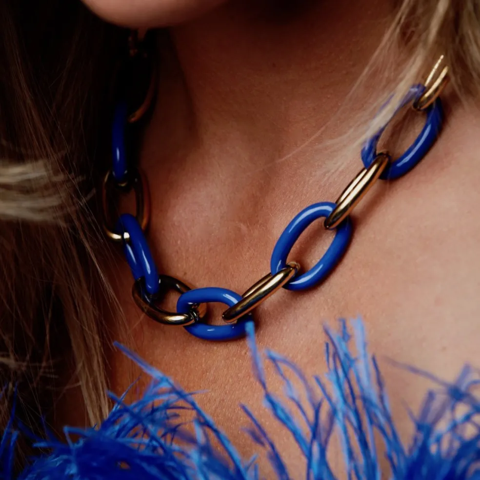 Bud To Rose - Halsband Granada Enamel Guld Blå