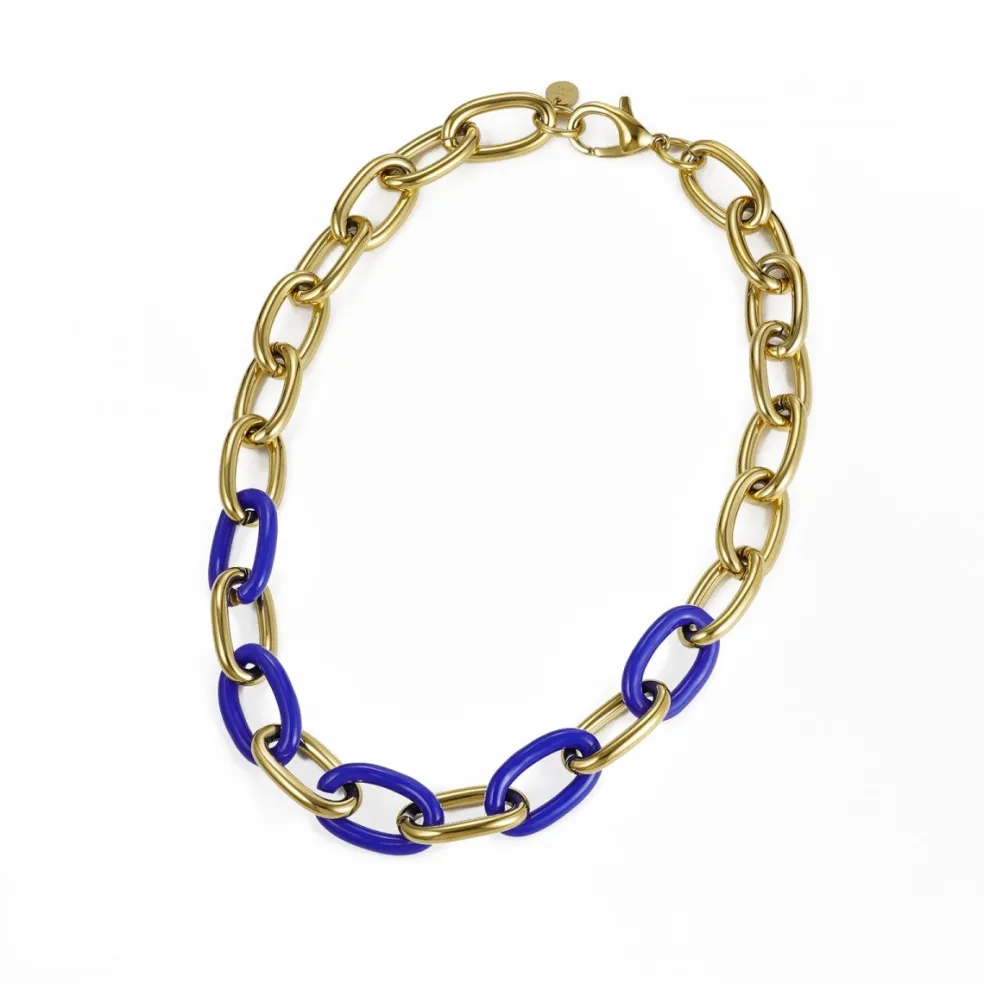 Bud To Rose - Halsband Granada Enamel Guld Blå