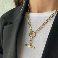 Bud To Rose - Halsband Ridge T-Bar Guld