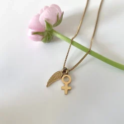 Bud To Rose - Halsband Wing Woman Välgörenhet Guld