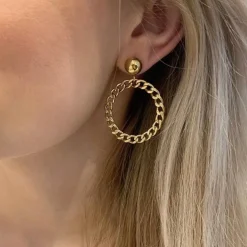 Bud To Rose - Örhängen Devious Chain Guld