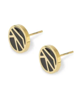 Bud To Rose - Örhängen Rose Enamel Svart