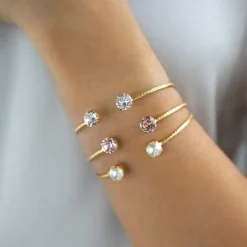 Caroline Svedbom - Armband Classic Stud Guld Crystal