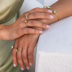 Caroline Svedbom - Armband Petite Drop Rhodium Chrysolite