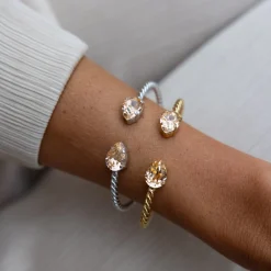 Caroline Svedbom - Armband Mini Drop Rhodium Light Peach