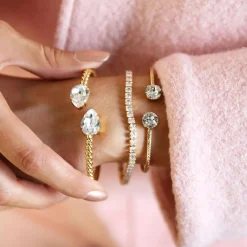 Caroline Svedbom - Armband Zara Guld Crystal