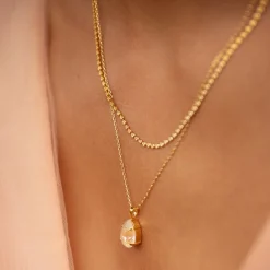 Caroline Svedbom - Halsband Diamond Långt Guld