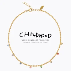 Caroline Svedbom - Halsband Childhood Edition Rainbow Combo Guld