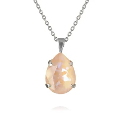 Caroline Svedbom - Halsband Mini Drop Rhodium Ivory Cream Delite