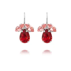 Caroline Svedbom - Örhängen Petite Timo Rhodium Scarlet Combo