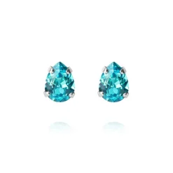 Caroline Svedbom - Örhängen Superpetite Drop Rhodium Aquamarine