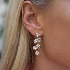 Caroline Svedbom - Örhängen Fiona Guld Crystal