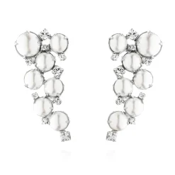 Caroline Svedbom - Örhängen Little Miss Pearl Rhodium