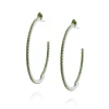 Caroline Svedbom - Örhängen Crystal Loop Rhodium Grön