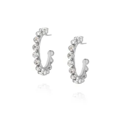 Caroline Svedbom - Örhängen Siri Loop Rhodium Crystal