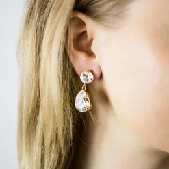 Caroline Svedbom - Örhängen Classic Drop Rhodium Crystal