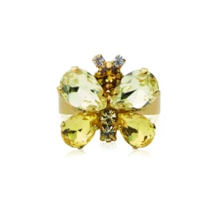 Caroline Svedbom - Ring Butterfly Guld Yellow Combo